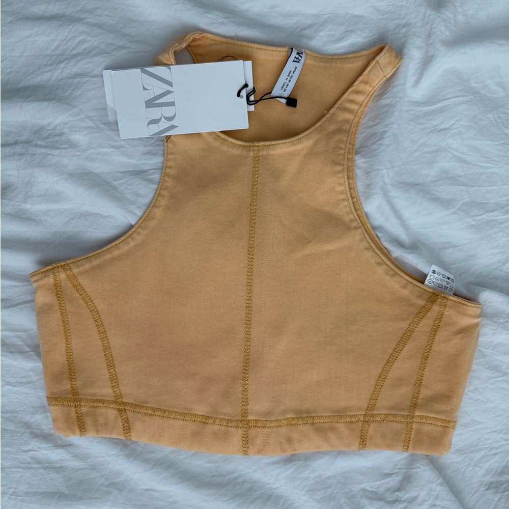 Zara Apricot Sleeveless Top